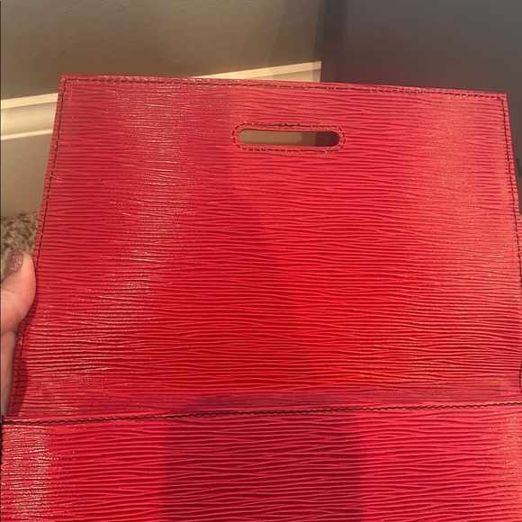 Louis Vuitton Vintage Red Jena Clutch with Gold Accent and Box - Picture 10 of 16